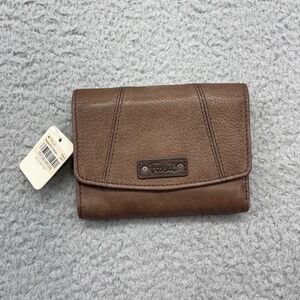 Fossil SL2659206 Womens Glove Flap Multi Espresso Brown‎ Leather Trifold Wallet